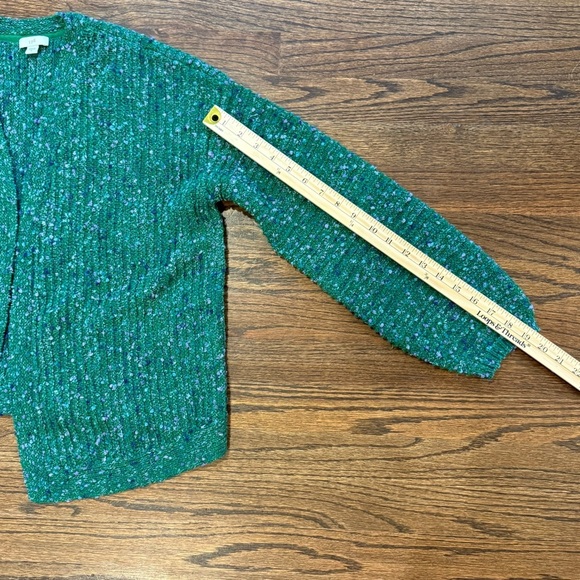 J. Jill Green Knit Multicolored Cardi Sweater - Picture 8 of 10